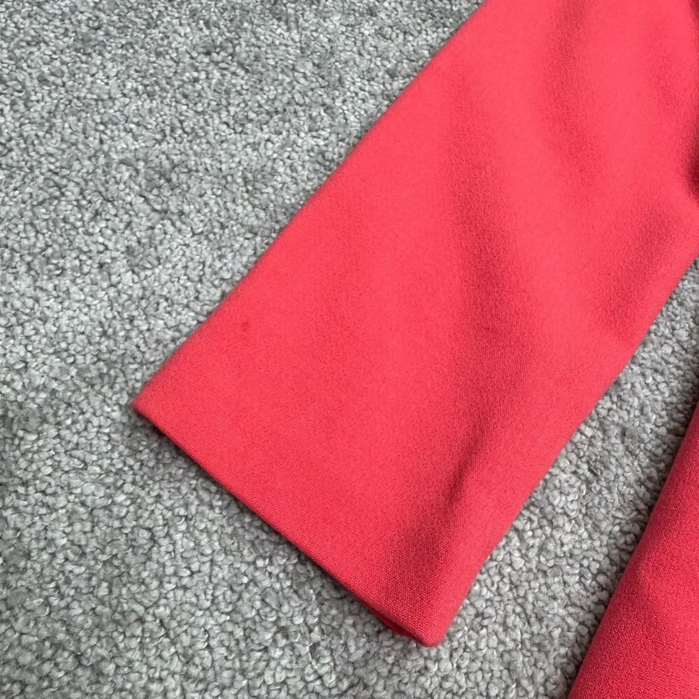 Kate Spade 3/4 Sleeve A-Line Shift Midi Dress Womens 6 Bright Pink Coral Stretch
